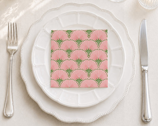 Pink Fans Cocktail Napkin