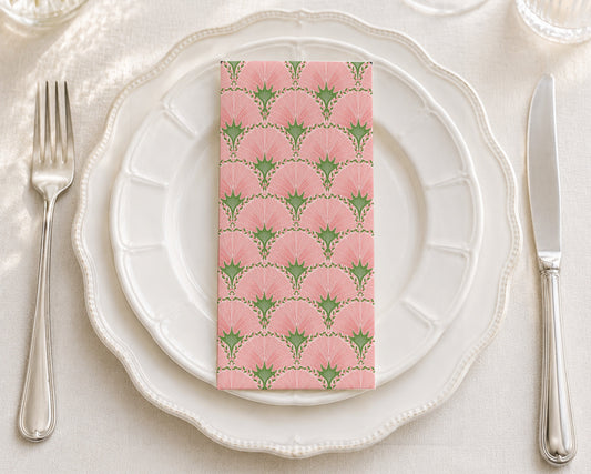 Pink Fans - Printed Guest Towel