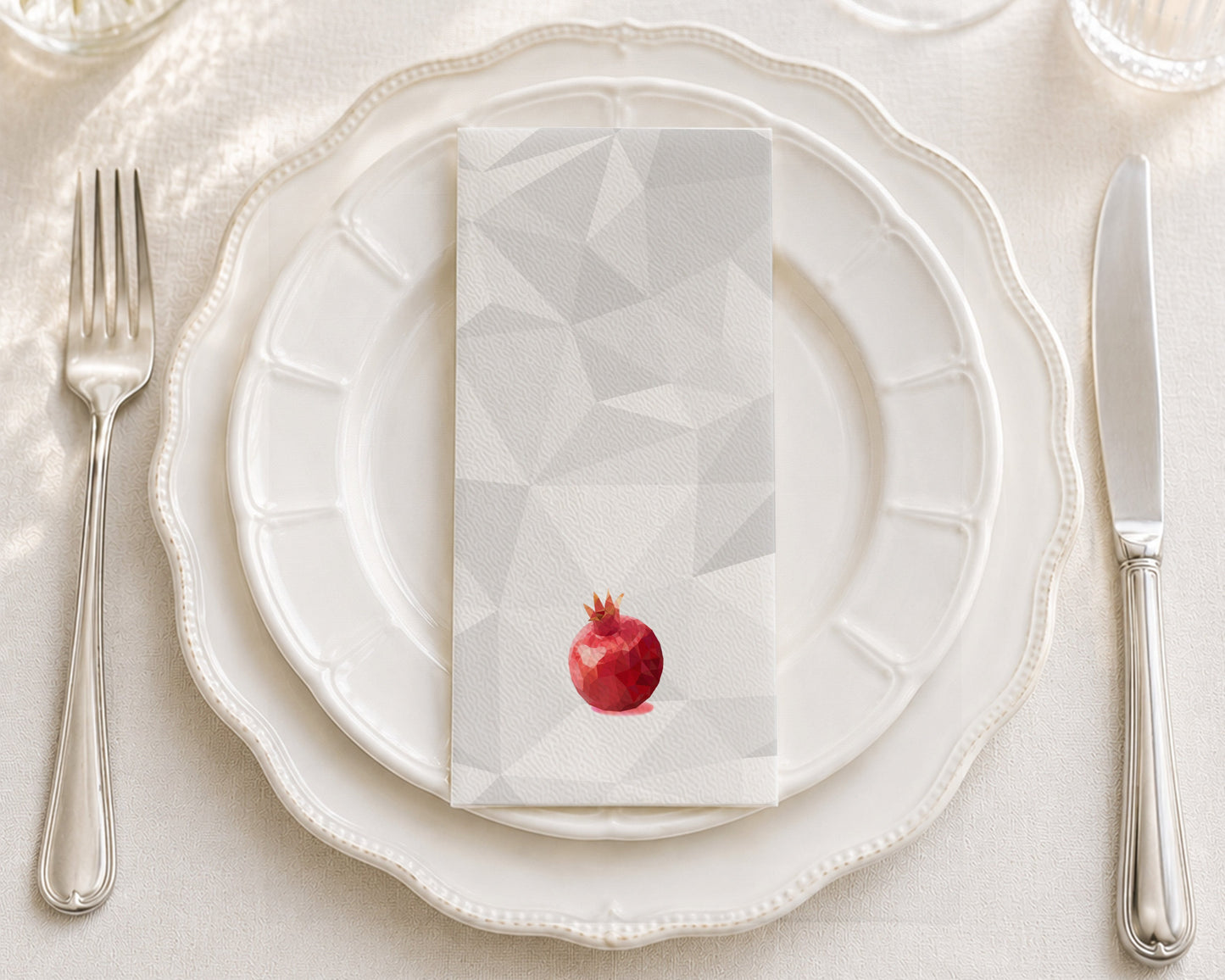 Pixelated Pomegranate - Printed Guest Towel