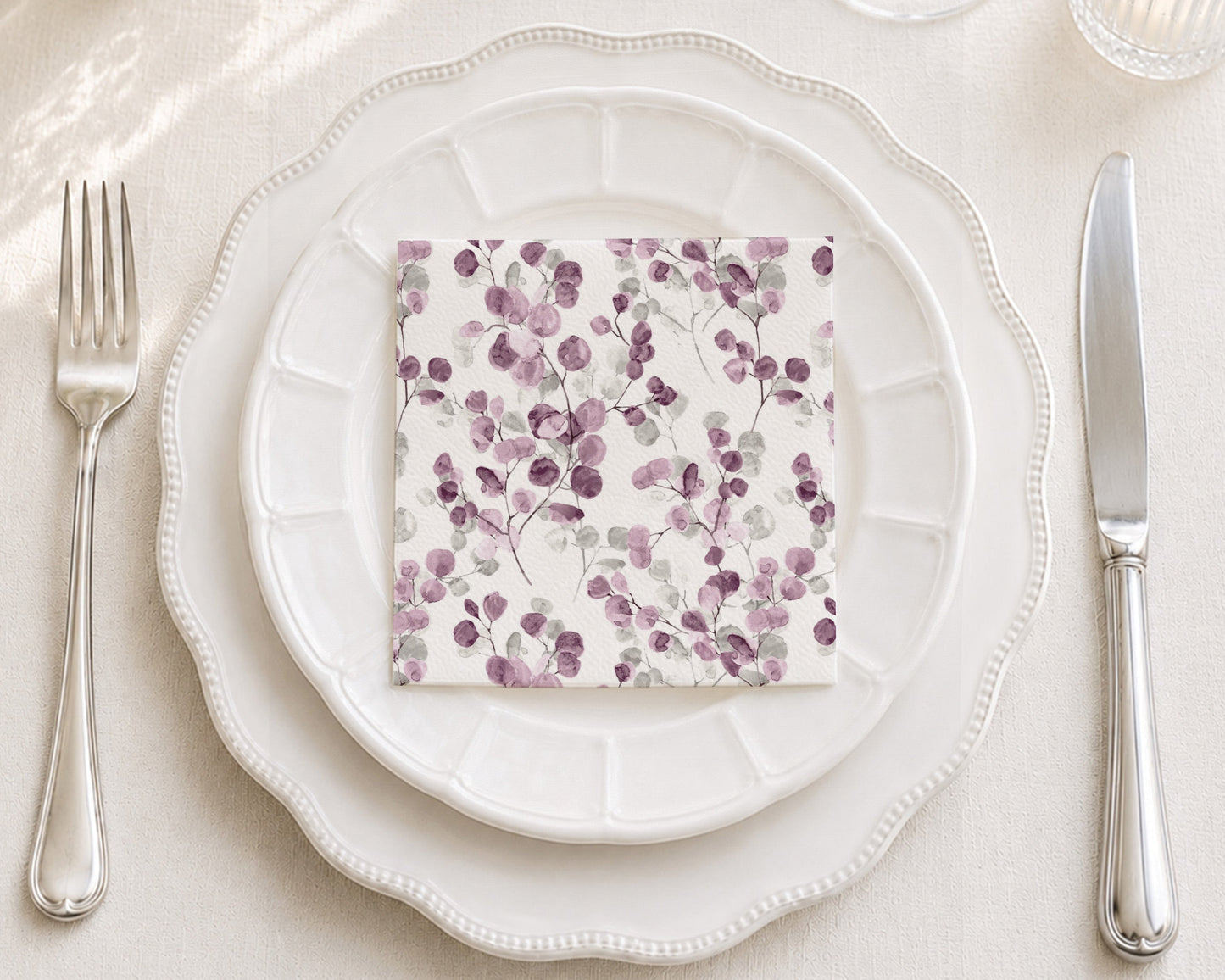 Plum Eucalyptus Cocktail Napkin