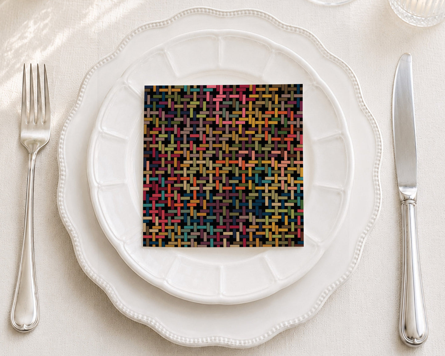 Rattan Rainbow Cocktail Napkin