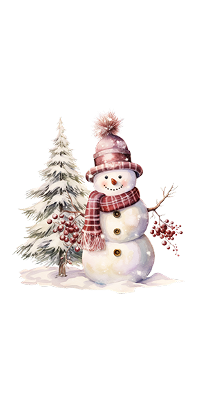 Red Checkered Snowman - Printed Guest Towel