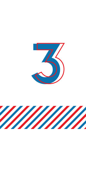 Red and Blue 3 - Printed Guest Towel