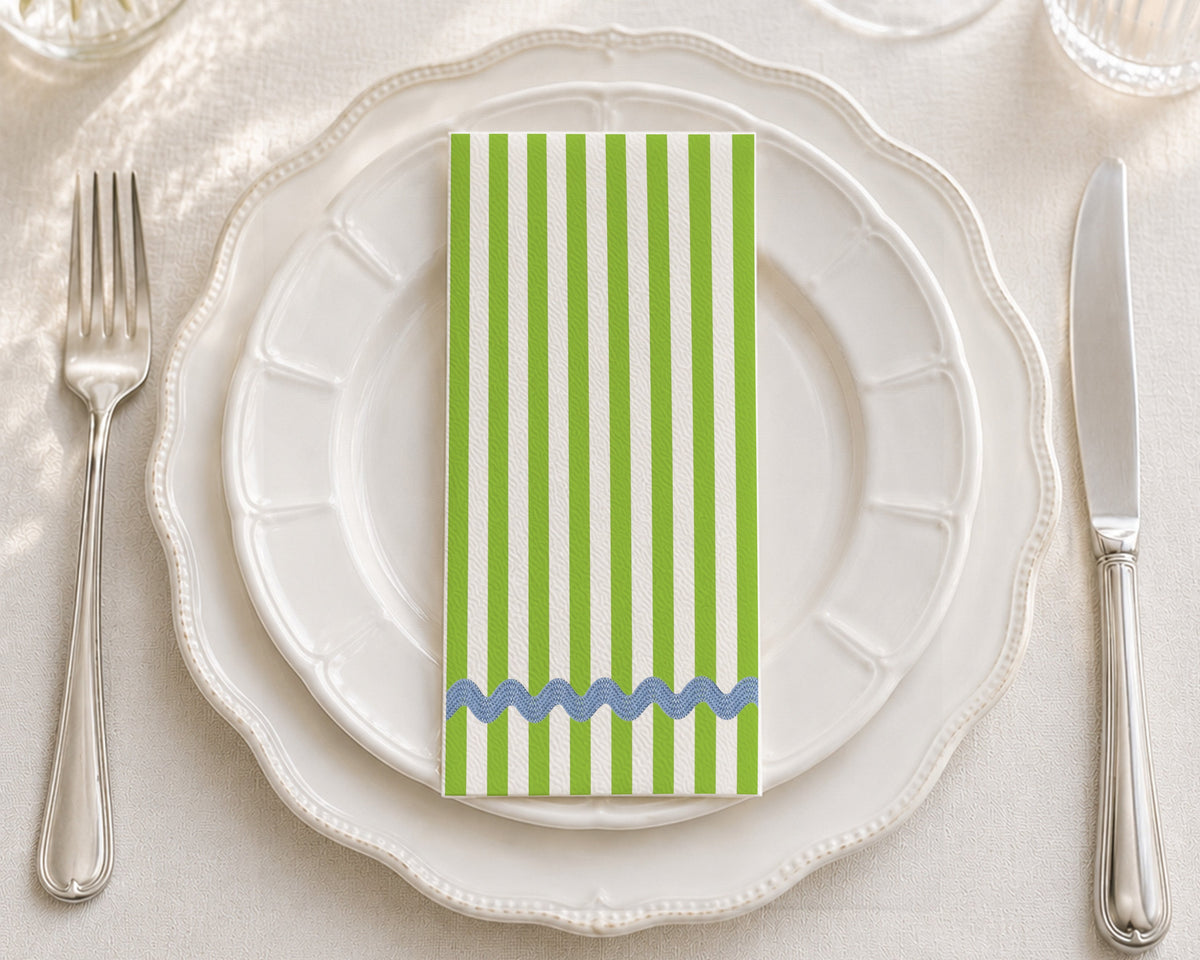 Ric Rac Green - Printed Guest Towel