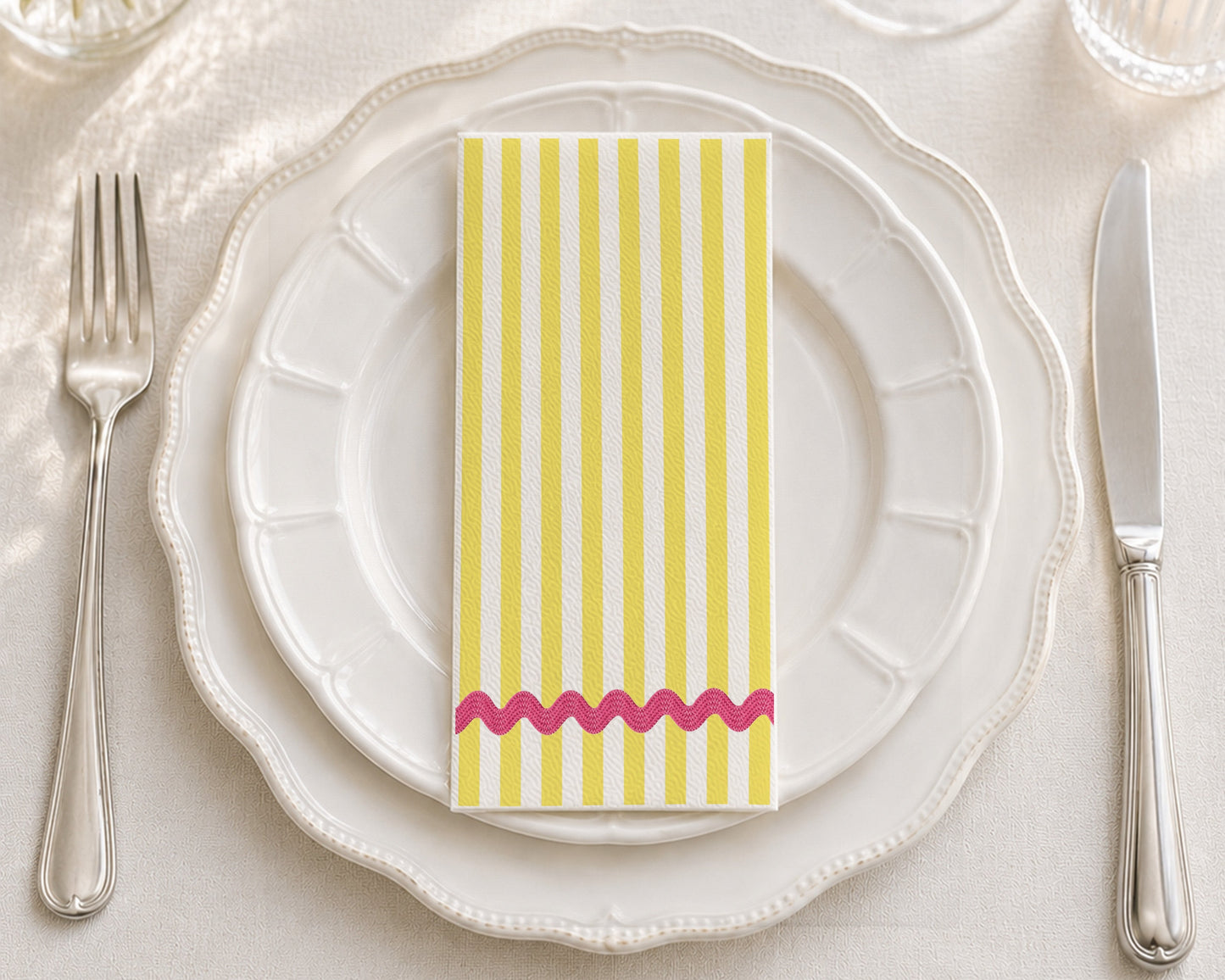 Ric Rac Yellow - Printed Guest Towel