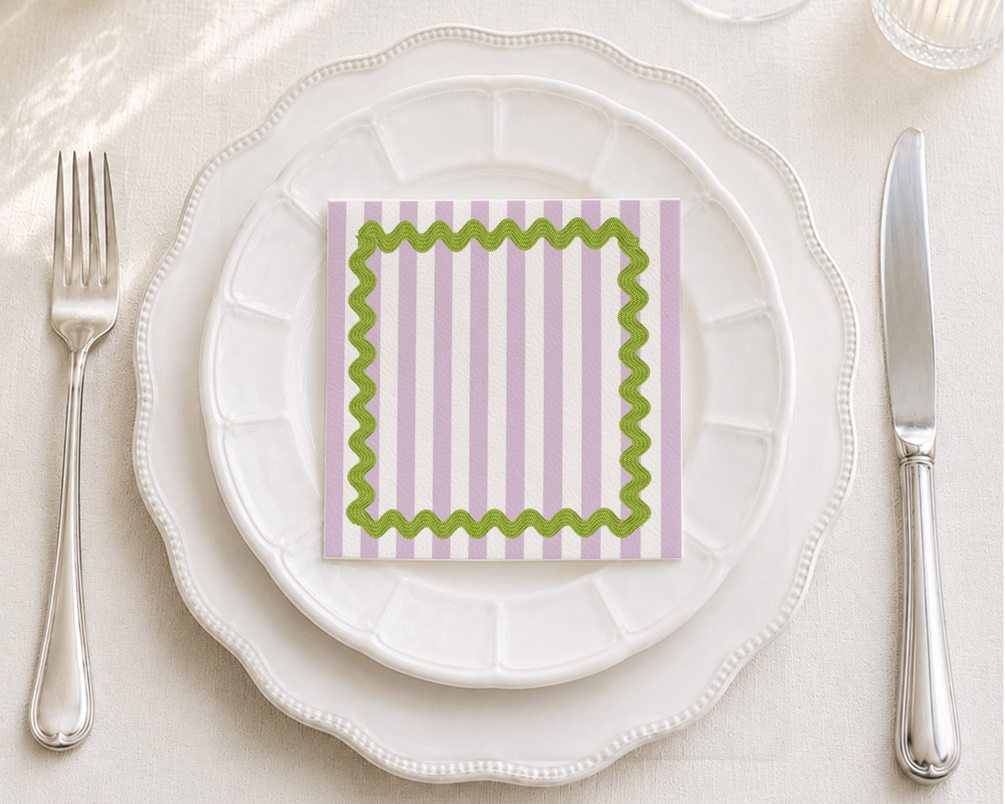 Ric Rac Purple Cocktail Napkin
