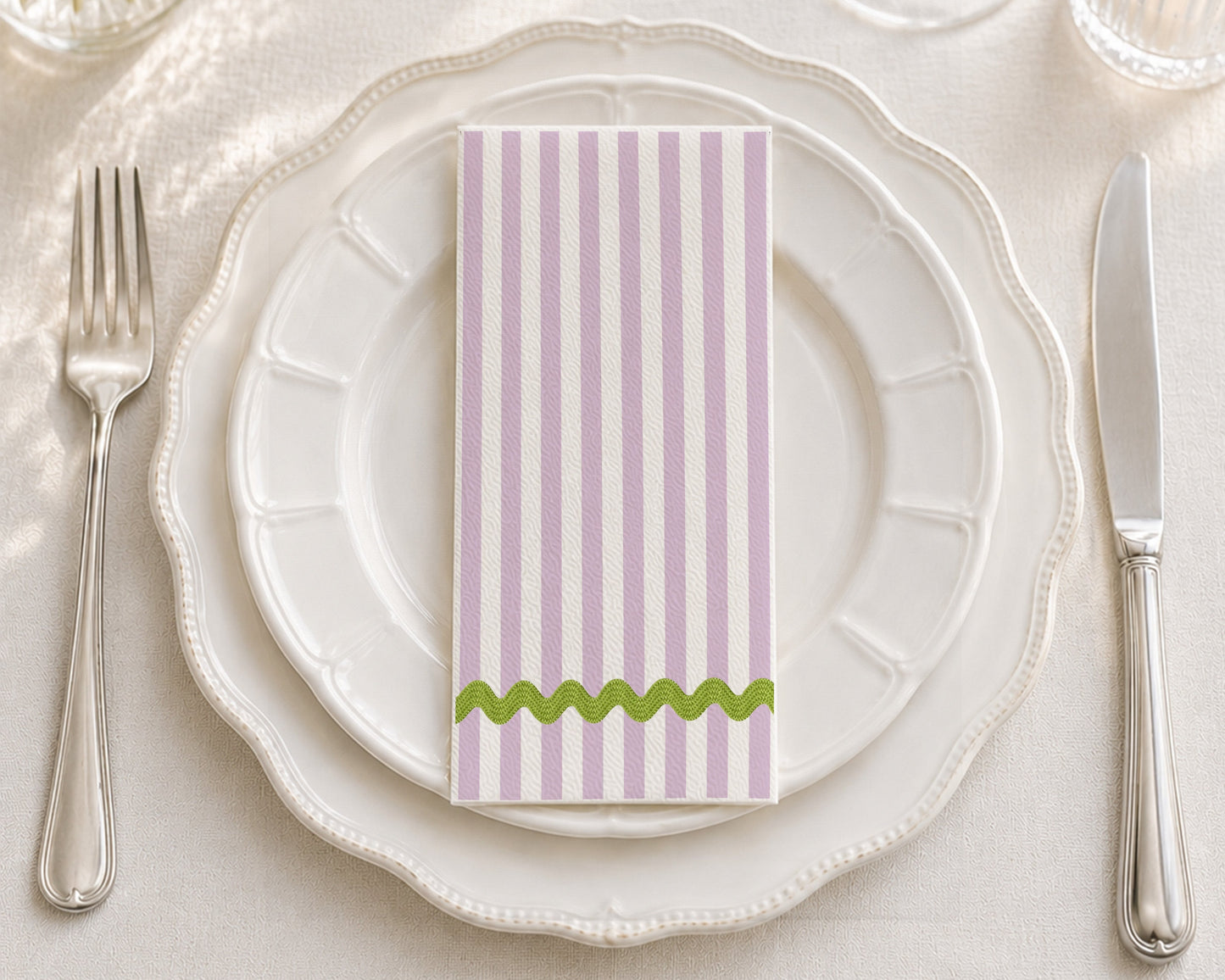 Ric Rac Purple- Printed Guest Towel
