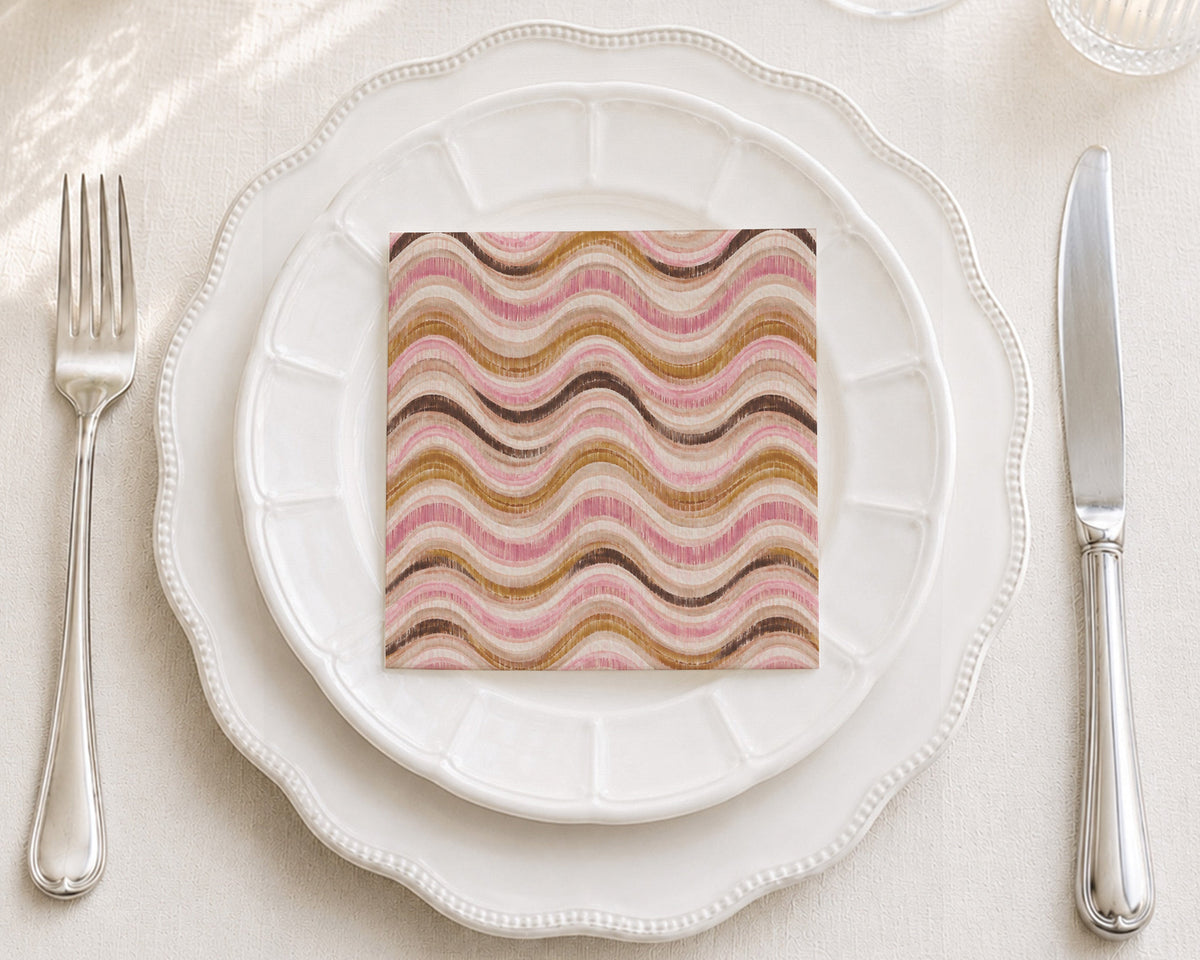 Rose Ripple Cocktail Napkin
