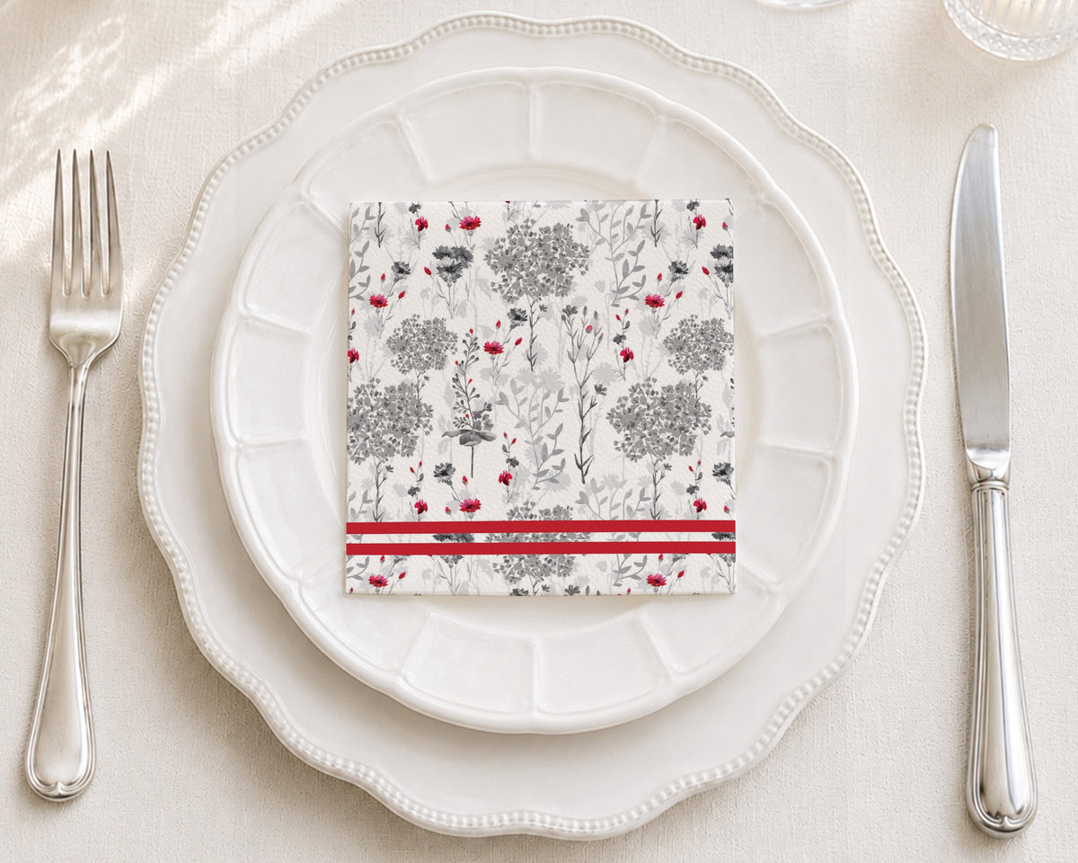 Scarlet Sketch Cocktail Napkin