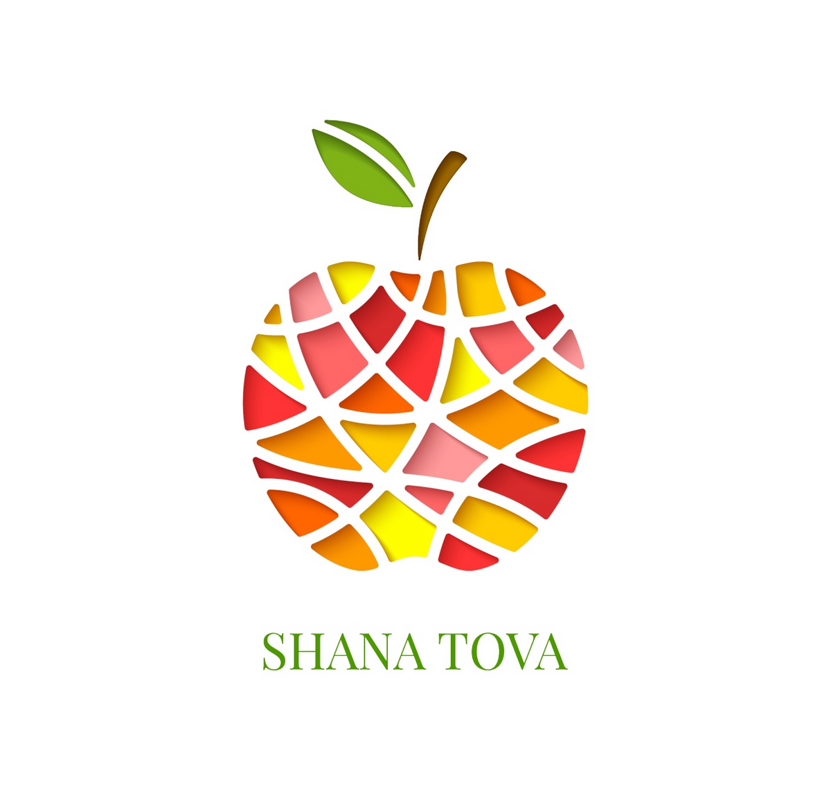 Stained Glass Apple Cocktail Napkin