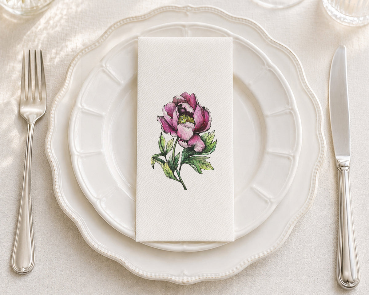 Shadow Peony - Printed Guest Towel