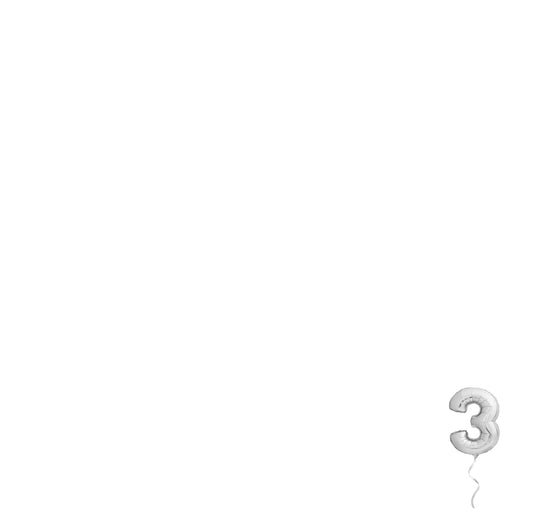 Silver 3 Balloon - Charger - (SQUARE)