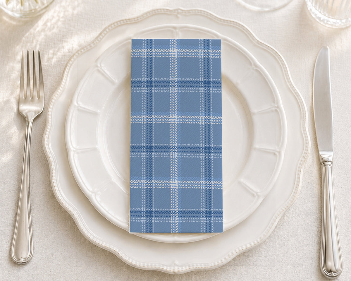Sky Blue Plaid - Printed Guest Towel