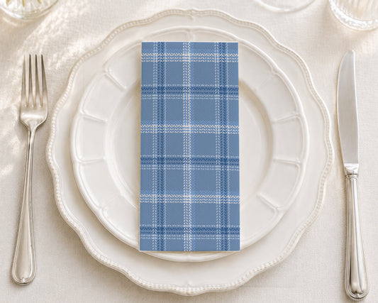 Sky Blue Plaid - Printed Guest Towel