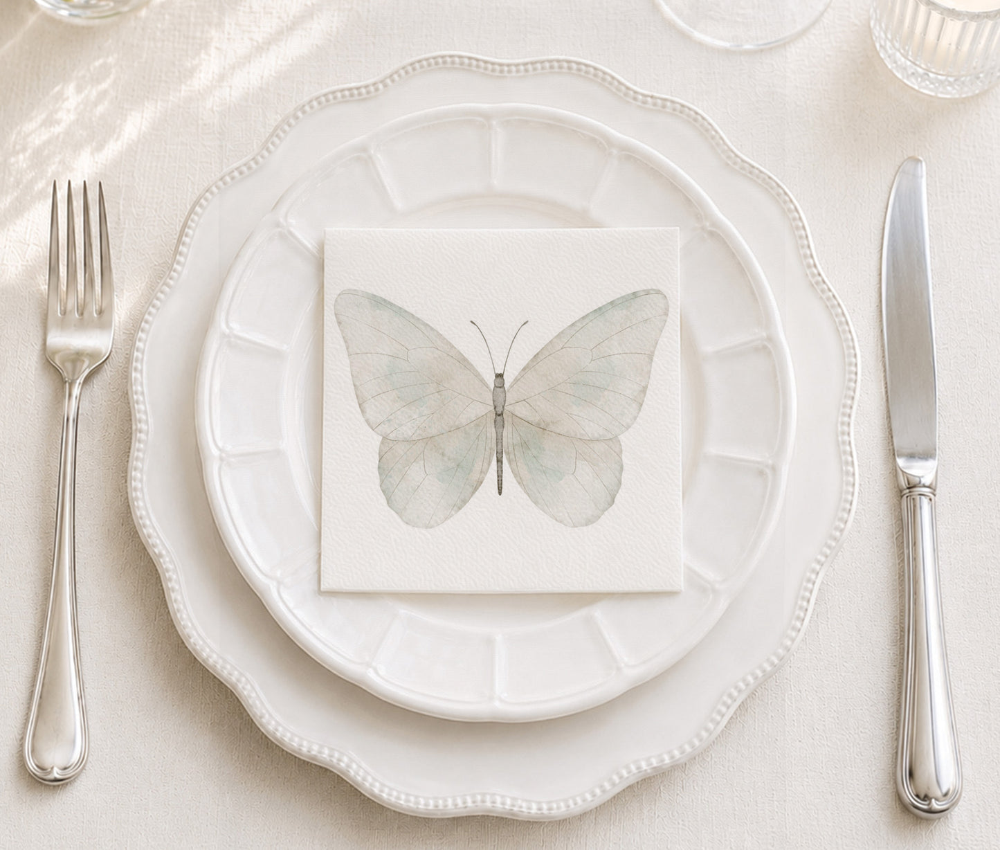 Soft Butterfly Cocktail Napkin