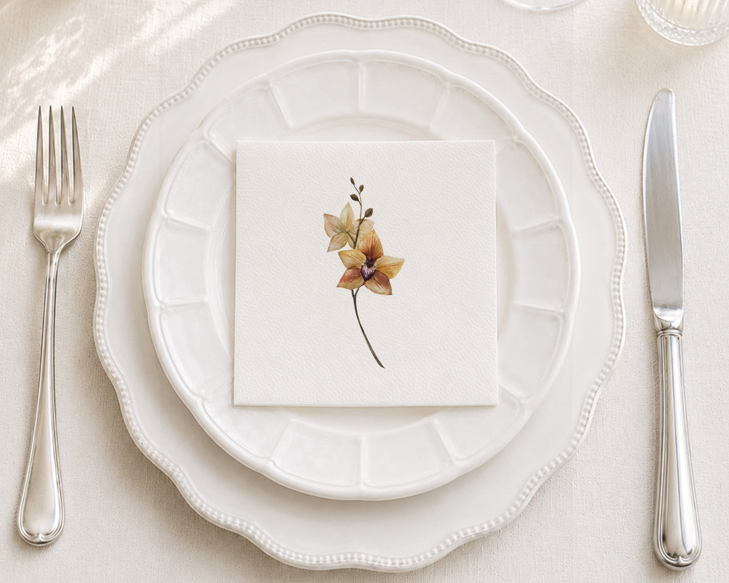 Solo Orchid Cocktail Napkin
