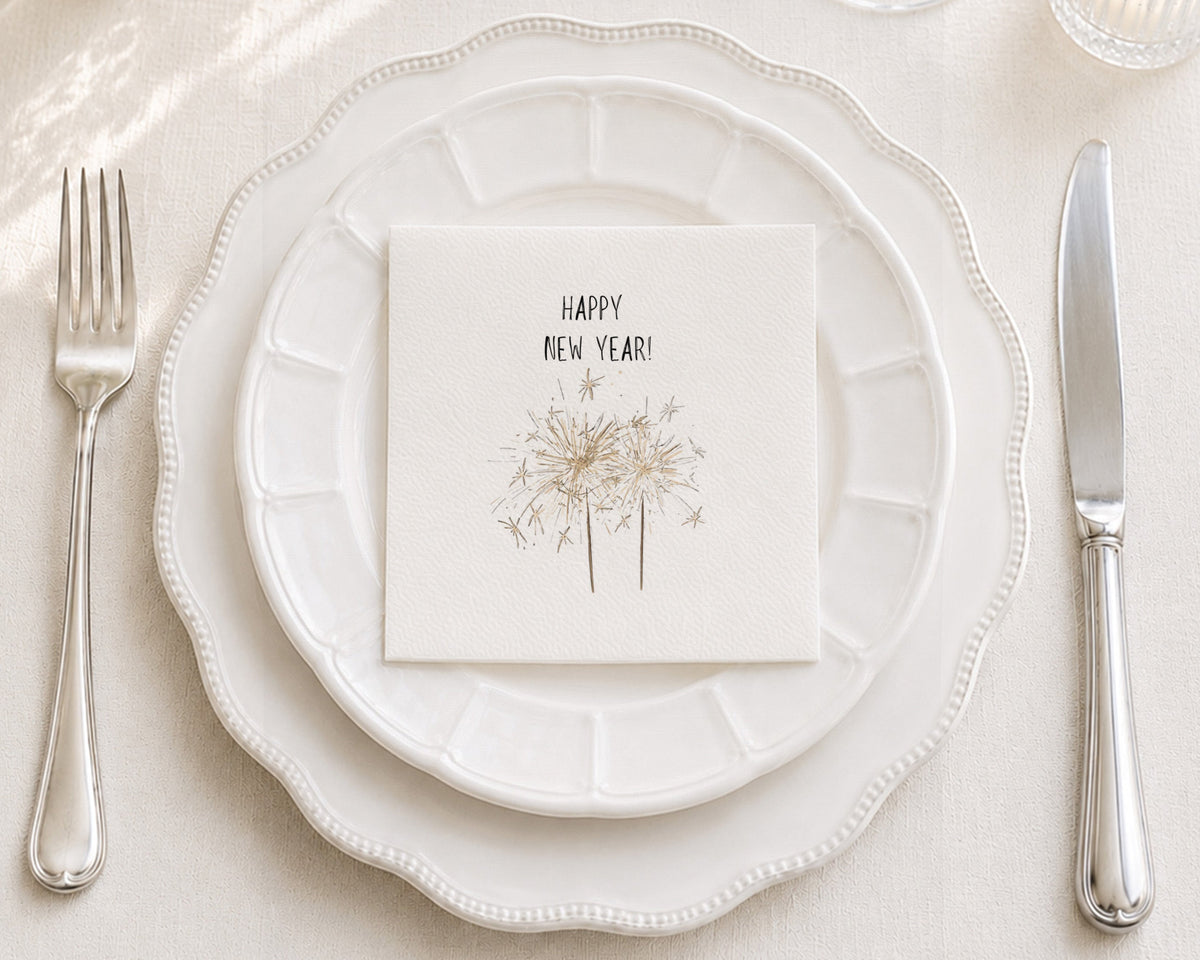 Sparklers New Year Cocktail Napkin