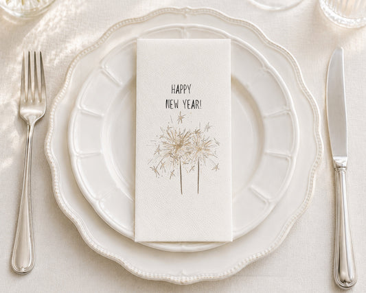 Sparklers New Year - Printed Guest Towel