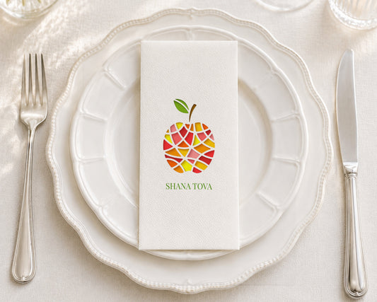 Stained Glass Apple - Printed Guest Towel