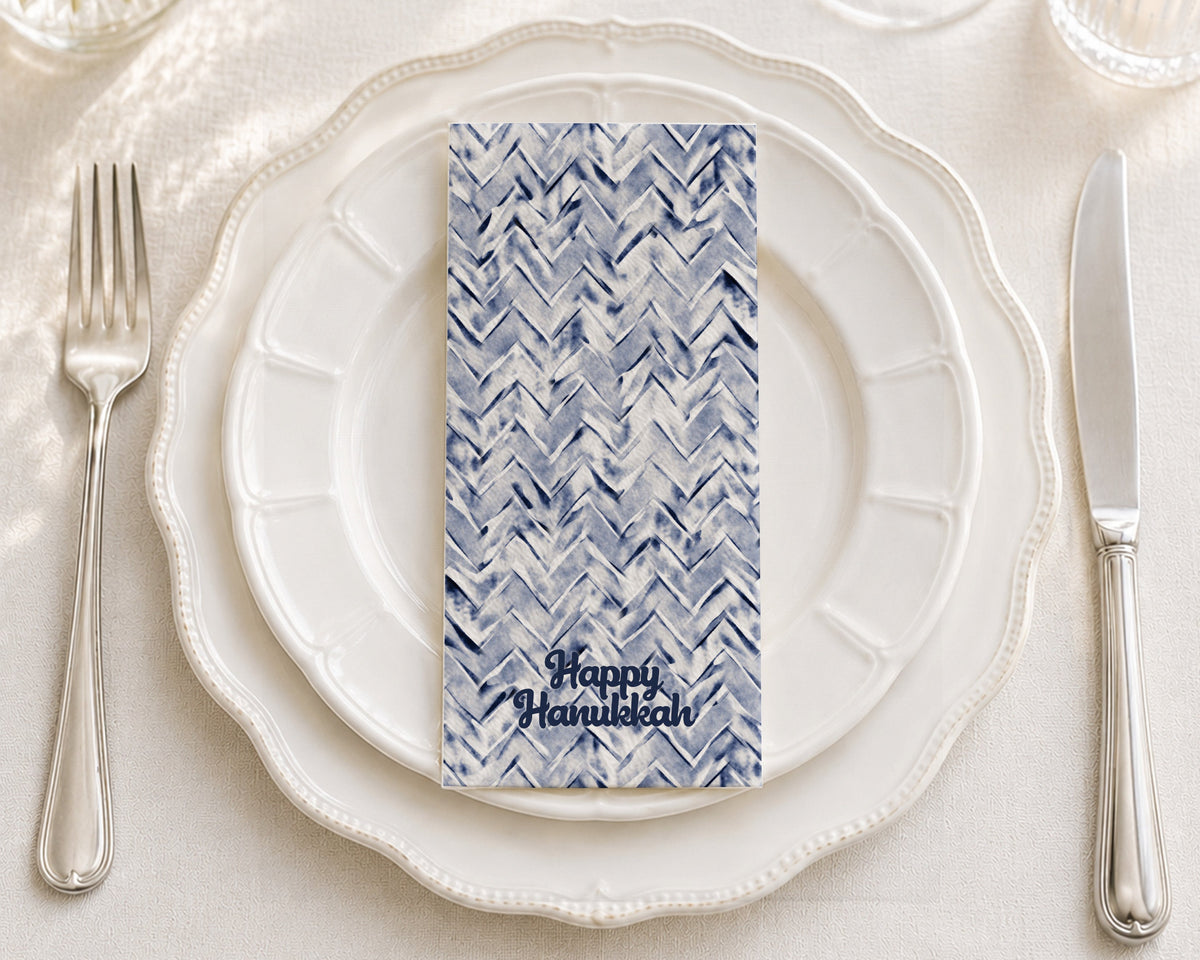 Stamped Chevron English - Printed Guest Towel