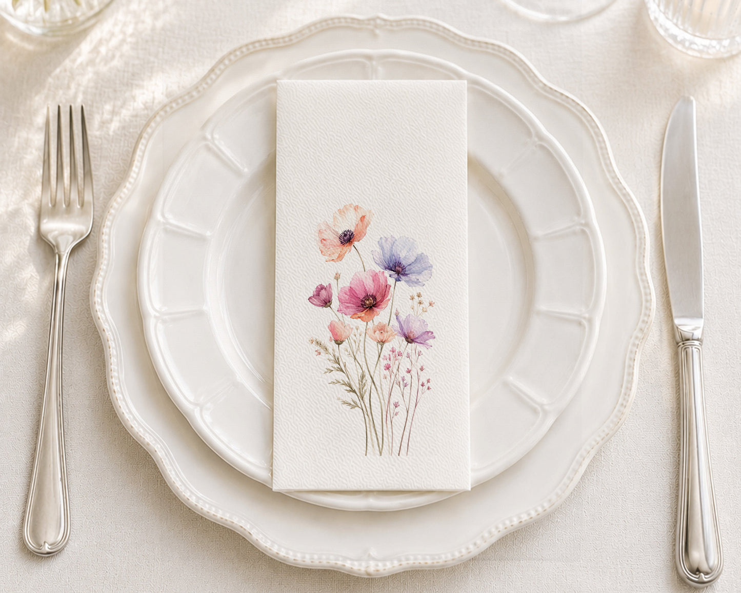 Sunset Stems - Printed Guest Towel