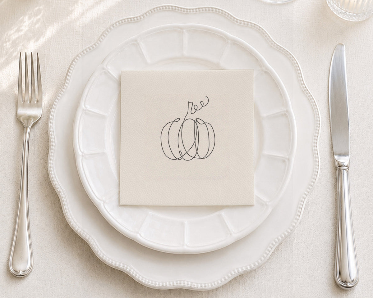 Thanksgiving Doodle Cocktail Napkin
