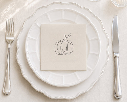 Thanksgiving Doodle Cocktail Napkin