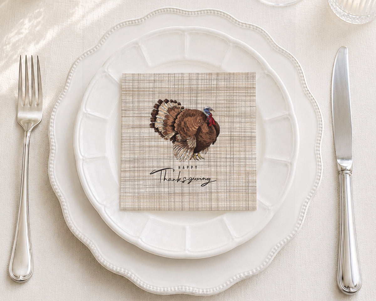 Thanksgiving Turkey  Cocktail Napkin
