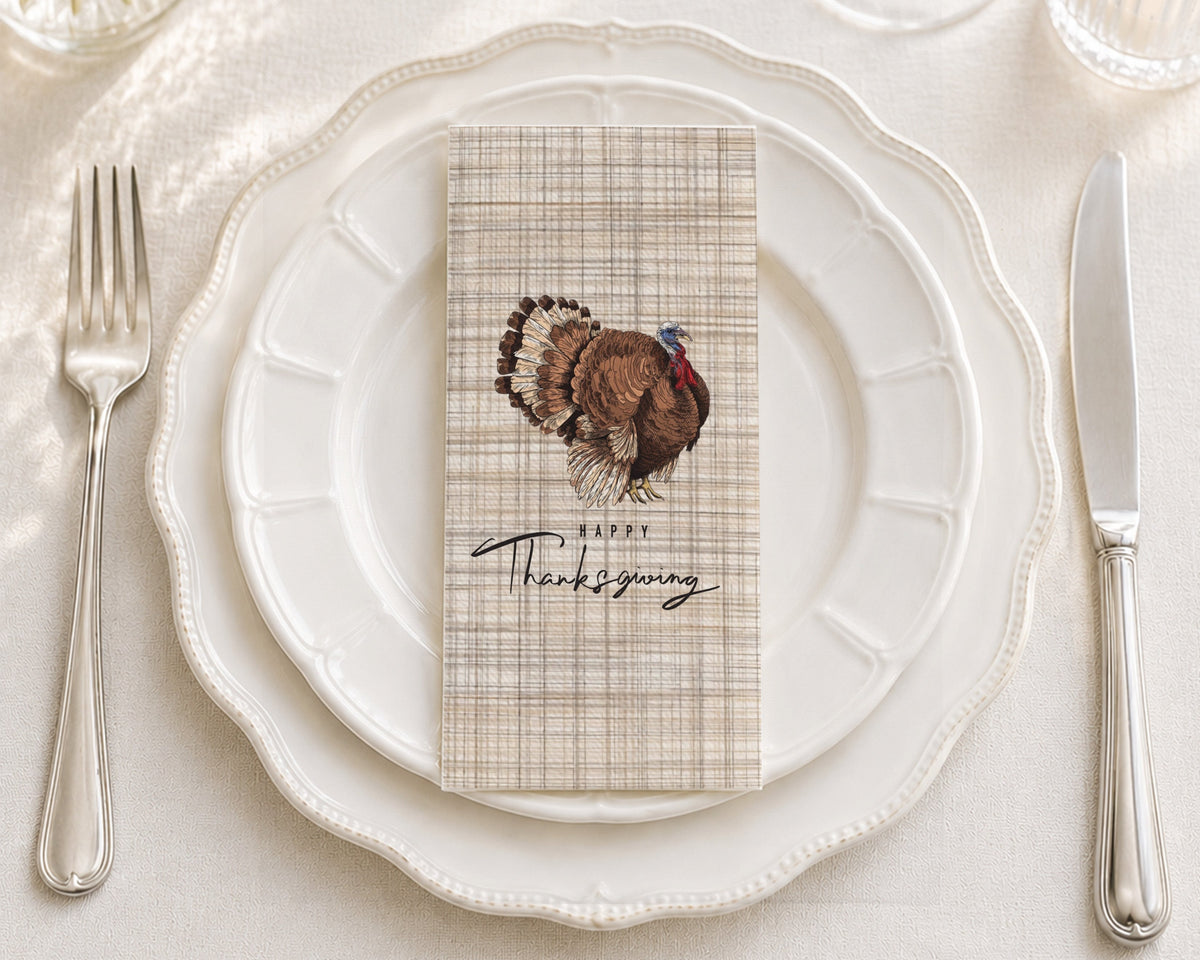 Thanksgiving Turkey  - Printed Guest Towel