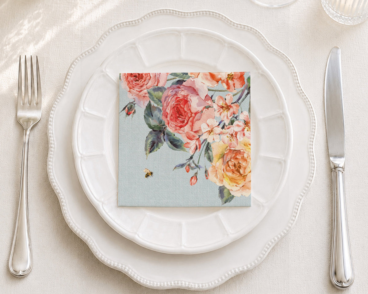 Trailing Bouquet Cocktail Napkin
