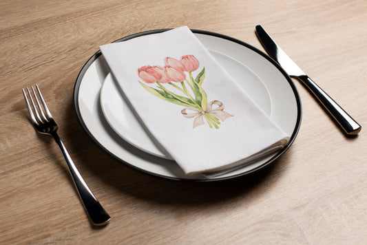 Tulip Bouquet - Printed Guest Towel