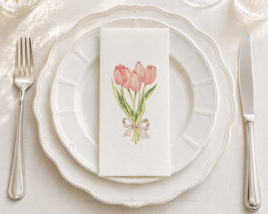 Tulip Bouquet - Printed Guest Towel