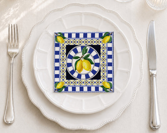 Venetian Lemons Cocktail Napkin