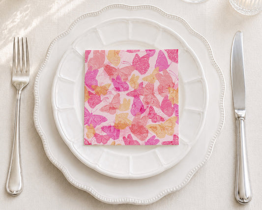 Vered Butterflies Cocktail Napkin