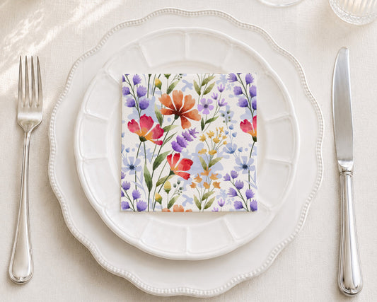 Vibrant Garden Cocktail Napkin
