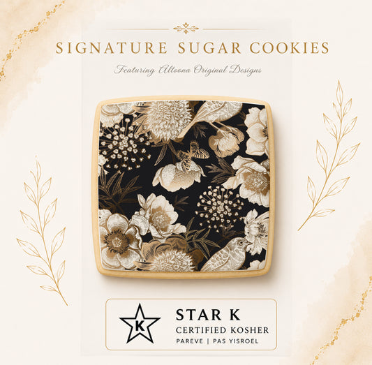 Vintage Gilded Foliage Cookies | 12 Pack | Free Shipping