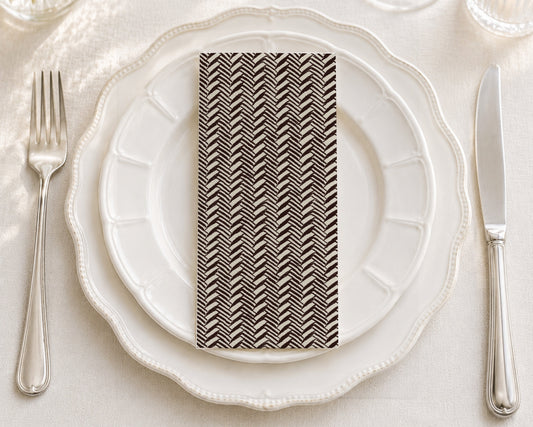 Vintage Herringbone- Printed Guest Towel