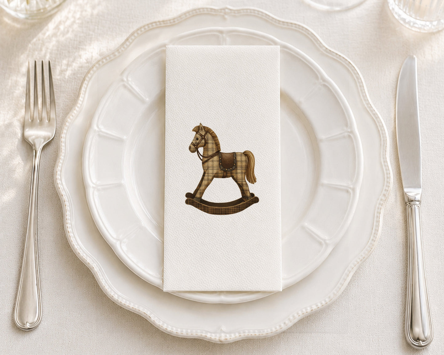Vintage Rocking Horse - Printed Guest Towel