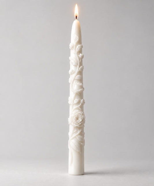 Peony Taper Havdalah Candle