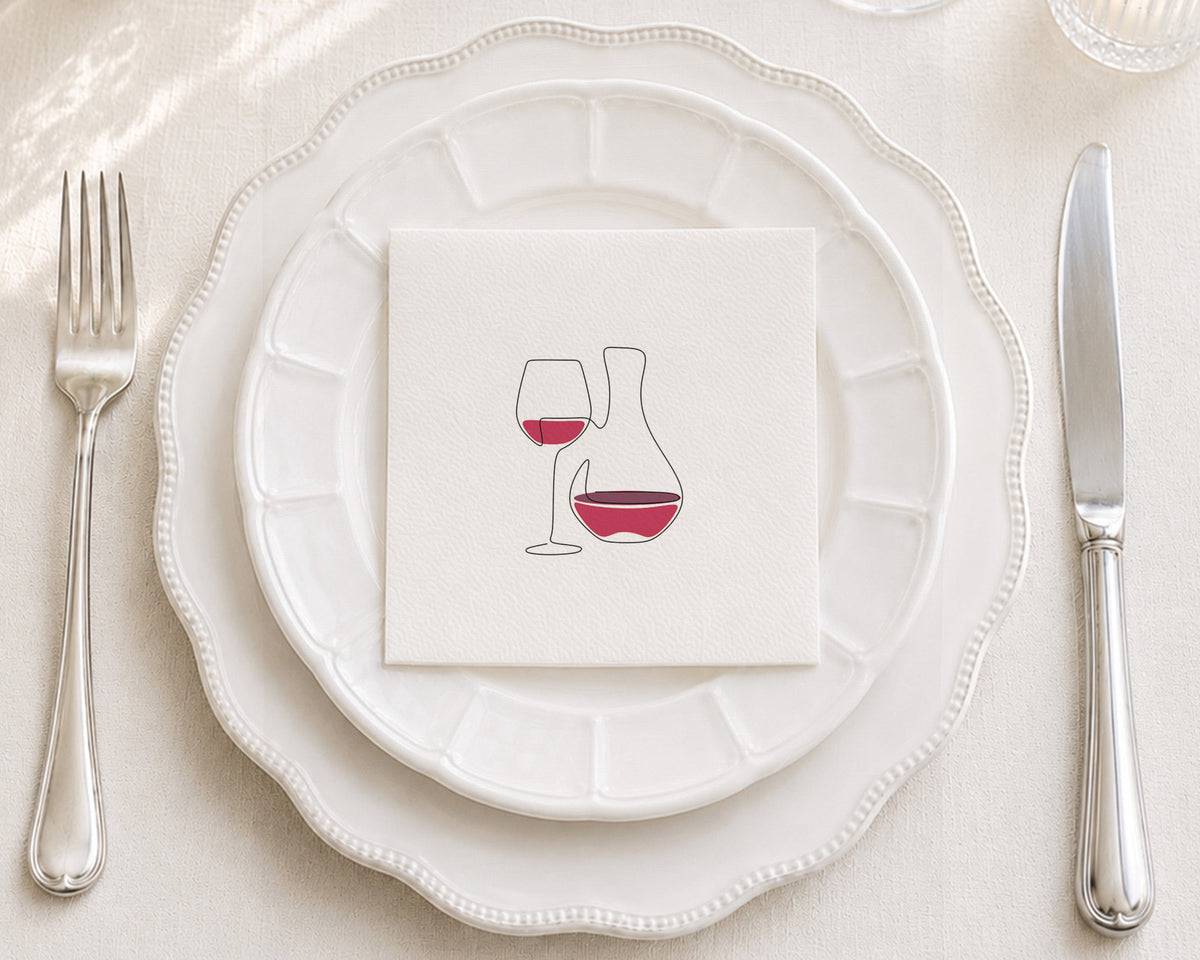 Wine Scribble Cocktail Napkin
