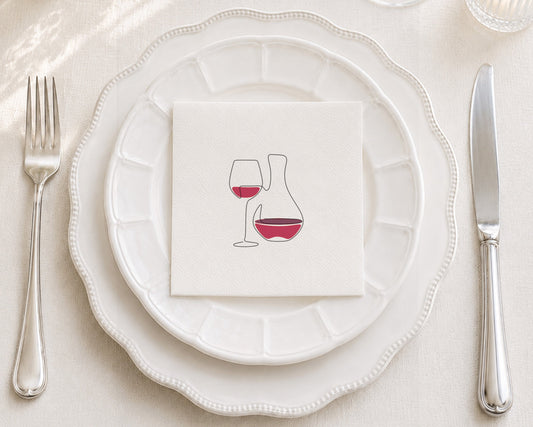 Wine Scribble Cocktail Napkin