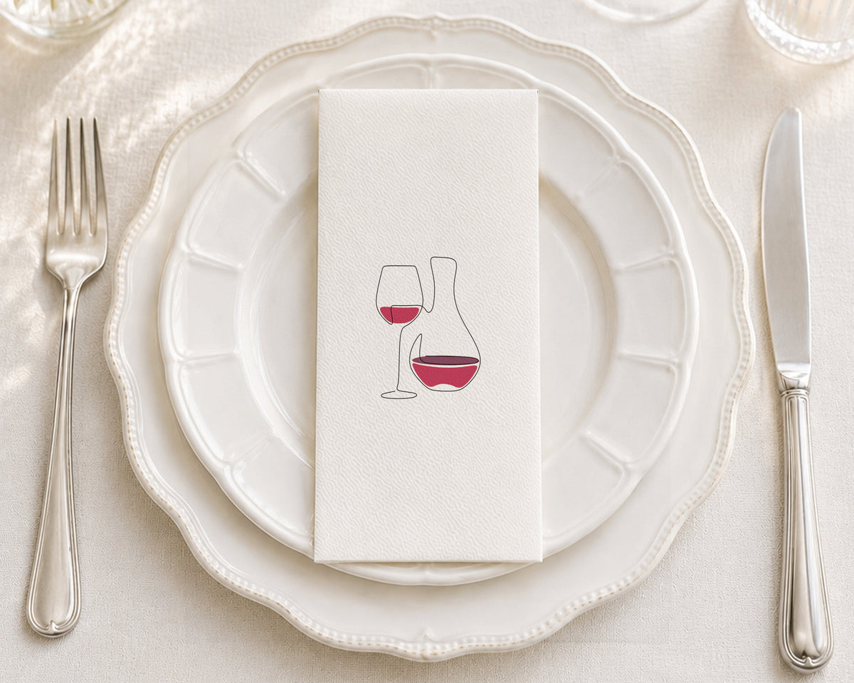 Wine Scribble - Printed Guest Towel