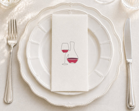 Wine Scribble - Printed Guest Towel