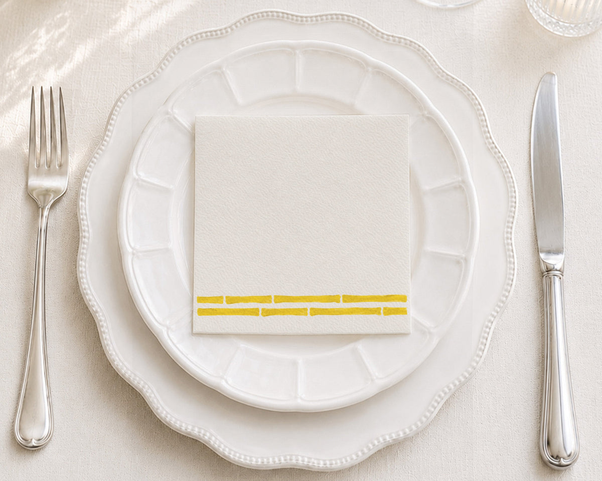 Bamboo Yellow Cocktail Napkin