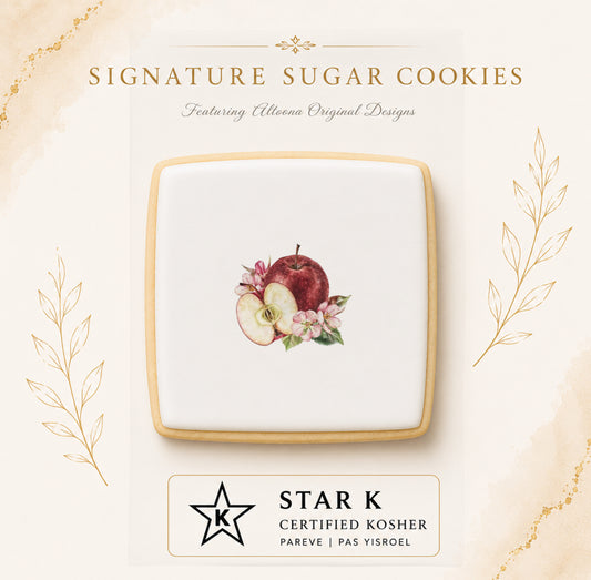 Apple Floral Cookies | 12 Pack | Free Shipping