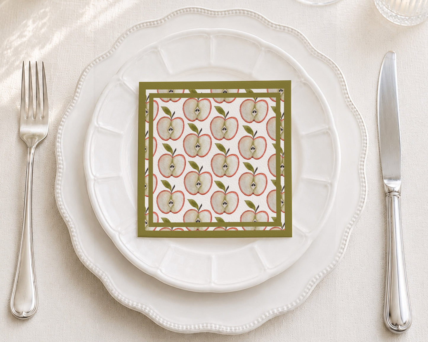 Apple Halves Cocktail Napkin