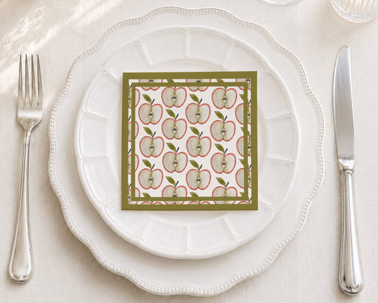 Apple Halves Cocktail Napkin