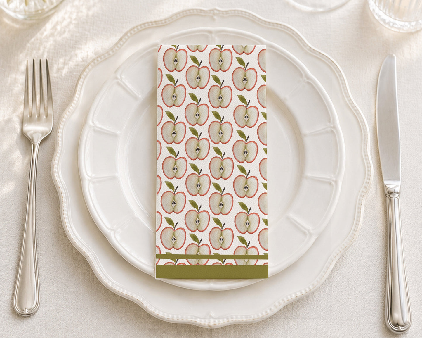 Apple Halves - Printed Guest Towel
