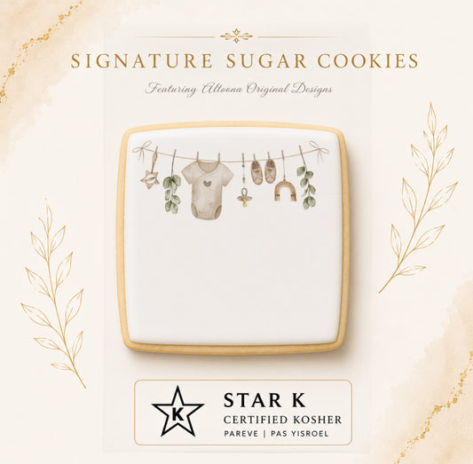 Baby Clothesline Cookies | 12 Pack | Free Shipping