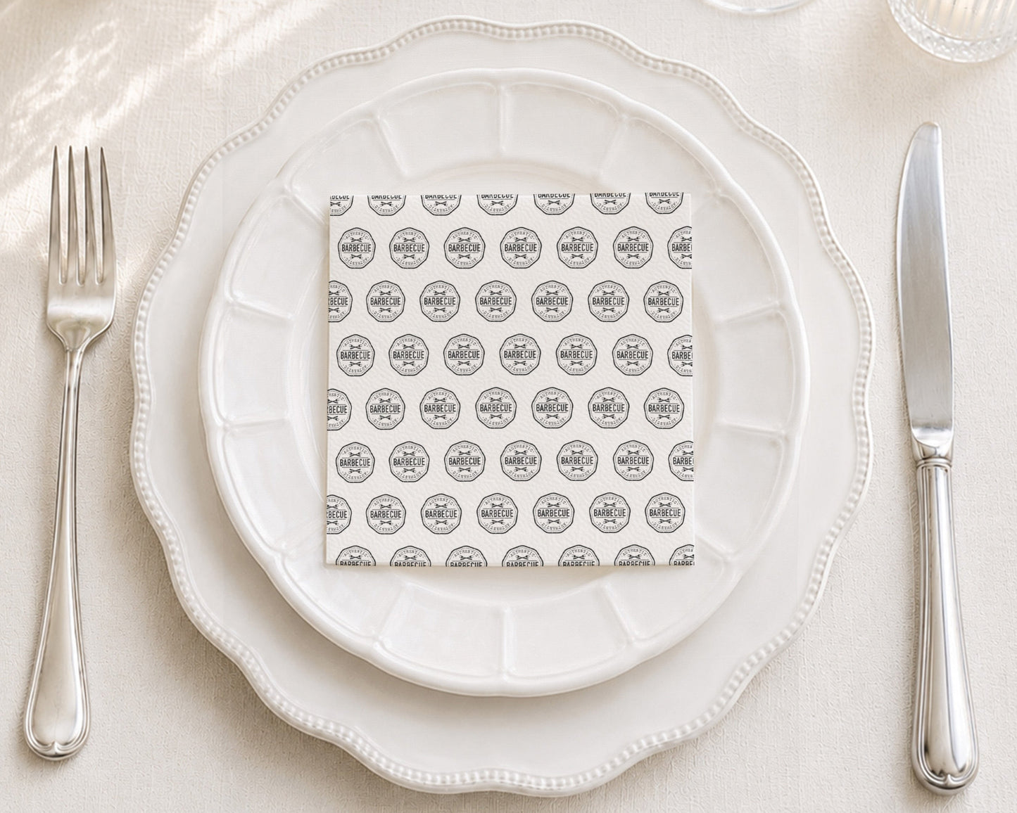 BBQ Stamp Cocktail Napkin